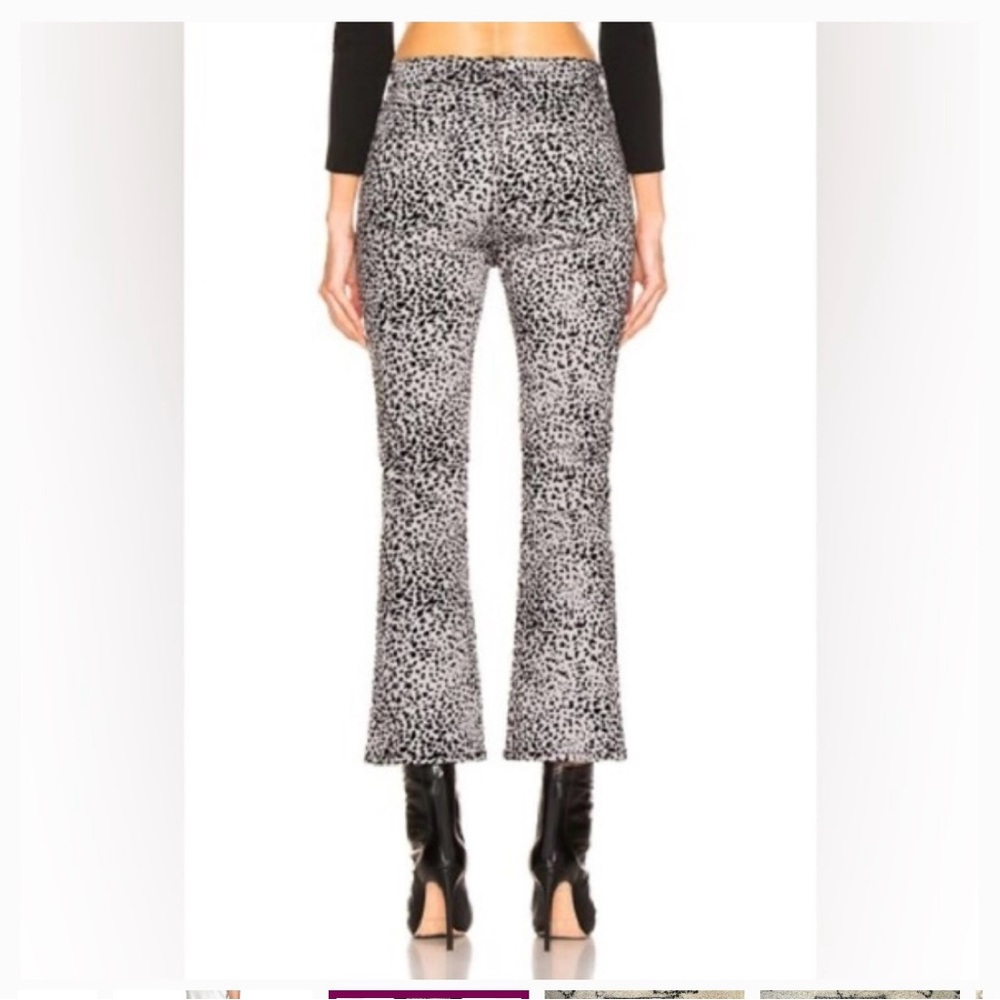 rag & bone Hana High Rise Slim Fit Cropped Boot Gray Cheetah Jeans - Picture 3 of 5